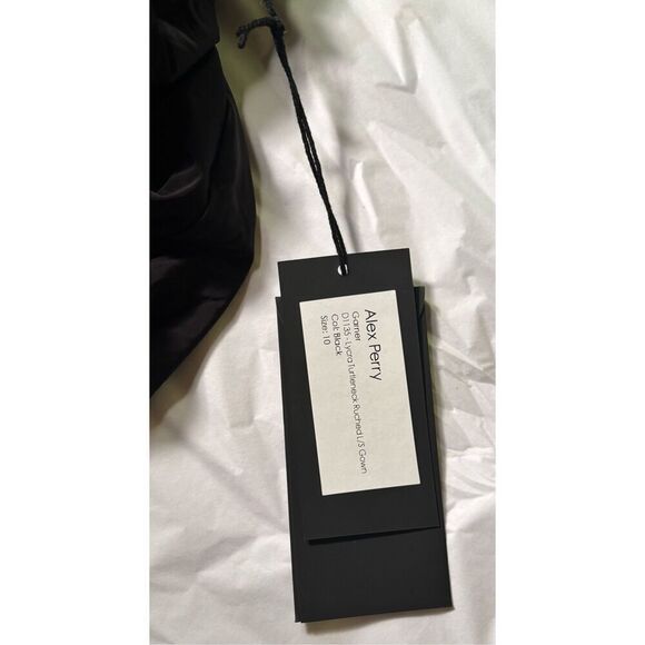 ALEX PERRY Garner mockneck ruched gown in black NWT Size US 6 - Picture 6 of 8